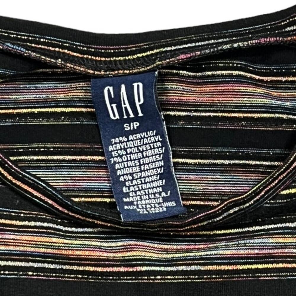 GAP Black and Rainbow Glitter Stretch Tank Top Small - Picture 2 of 5